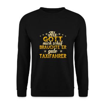 Taxifahrer - Unisex Pullover - Schwarz - Vorne - Alina (178cm) & Michal (187cm)