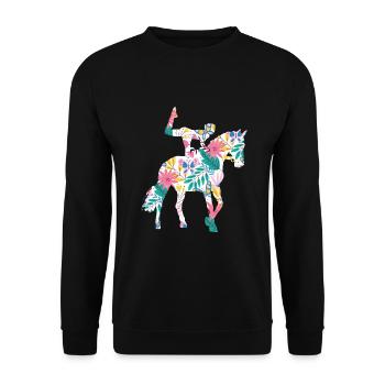 Voûte Volti Voûte Chevaux Chevaux Filles - Sweat-shirt Unisexe - noir - Devant - Alina (178cm) & Michal (187cm)