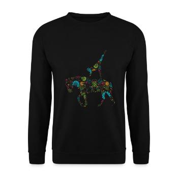 Voûte Volti Voûte Chevaux Chevaux Filles - Sweat-shirt Unisexe - noir - Devant - Alina (178cm) & Michal (187cm)