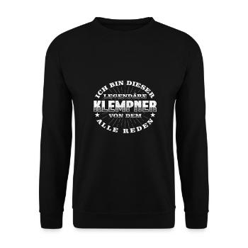 Klempner Legendärer Heizungsbauer - Unisex Pullover - Schwarz - Vorne - Alina (178cm) & Michal (187cm)