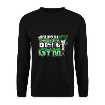 Lauch Kostüm Bodybuilding Satire Gym Jga - Unisex Pullover - Schwarz - Vorne - Alina (178cm) & Michal (187cm)
