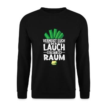 Lauch Kostüm Bodybuilding Satire Gym Jga - Unisex Pullover - Schwarz - Vorne - Alina (178cm) & Michal (187cm)