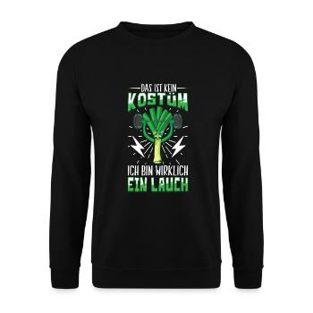 Lauch Kostüm Bodybuilding Satire Gym Jga - Unisex Pullover - Schwarz - Vorne - Alina (178cm) & Michal (187cm)