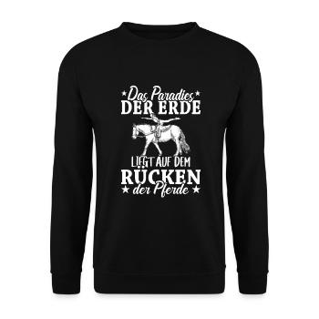 Voltigieren Volti Voltigier Pferde Pferdemädchen - Unisex Pullover - Schwarz - Vorne - Alina (178cm) & Michal (187cm)