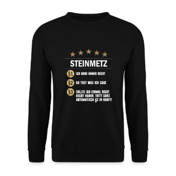 Steinmetz Paragraph - Unisex Pullover - Schwarz - Vorne - Alina (178cm) & Michal (187cm)