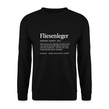 Fliesenleger Definition Duden Mosaikleger - Unisex Pullover - Schwarz - Vorne - Alina (178cm) & Michal (187cm)