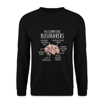 Busfahrer Anatomie Gehirn Reisebus - Unisex Pullover - Schwarz - Vorne - Alina (178cm) & Michal (187cm)
