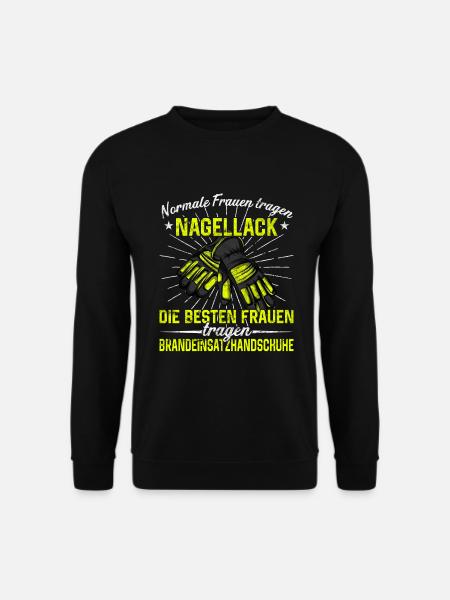 Feuerwehrfrau Feuerwehr Feuerwehrmann Mama - Unisex Pullover - Schwarz