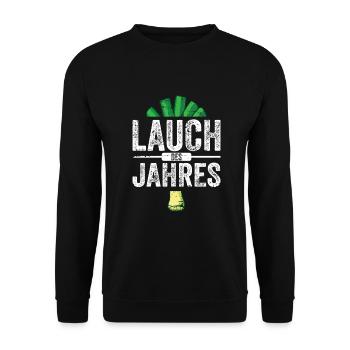 Lauch Kostüm Bodybuilding Satire Gym Jga - Unisex Pullover - Schwarz - Vorne - Alina (178cm) & Michal (187cm)
