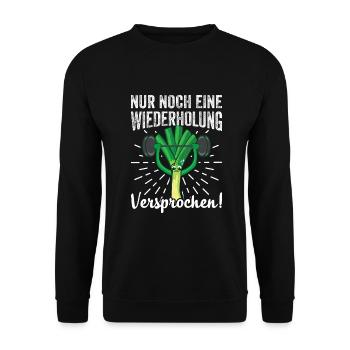 Lauch Kostüm Bodybuilding Satire Gym Jga - Unisex Pullover - Schwarz - Vorne - Alina (178cm) & Michal (187cm)