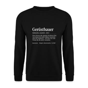 Gerüstbauer Definition Duden Gerüstbau - Unisex Pullover - Schwarz - Vorne - Alina (178cm) & Michal (187cm)