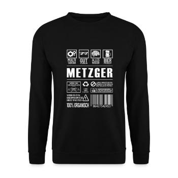 Metzger - Unisex Pullover - Schwarz - Vorne - Alina (178cm) & Michal (187cm)
