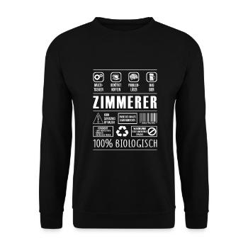 Zimmerer Beruf Spruch lustig Tischler - Unisex Pullover - Schwarz - Vorne - Alina (178cm) & Michal (187cm)