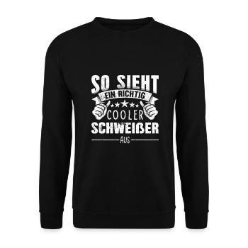 Schweißer - Unisex Pullover - Schwarz - Vorne - Alina (178cm) & Michal (187cm)