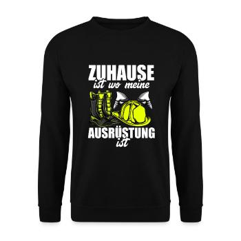 Feuerwehrfrau Feuerwehr Feuerwehrmann Mama - Unisex Pullover - Schwarz - Vorne - Alina (178cm) & Michal (187cm)