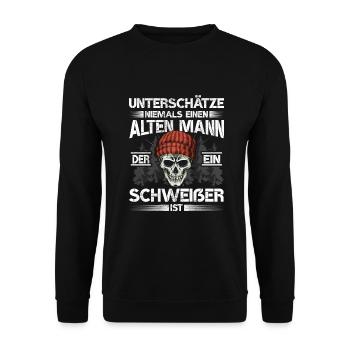 Schweißer - Unisex Pullover - Schwarz - Vorne - Alina (178cm) & Michal (187cm)