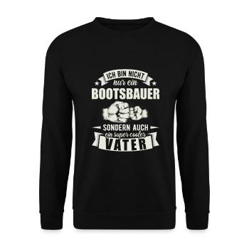 Bootsbauer Vater Papa Vatertag Schiffsbauer - Unisex Pullover - Schwarz - Vorne - Alina (178cm) & Michal (187cm)