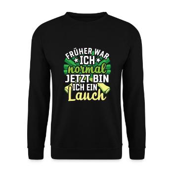 Lauch Kostüm Bodybuilding Satire Gym Jga - Unisex Pullover - Schwarz - Vorne - Alina (178cm) & Michal (187cm)