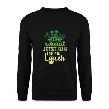 Lauch Kostüm Bodybuilding Satire Gym Jga - Unisex Pullover - Schwarz - Vorne - Alina (178cm) & Michal (187cm)