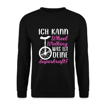 Einrad Erwachsene Wheel Walking Unicycle - Unisex Pullover - Schwarz - Vorne - Alina (178cm) & Michal (187cm)