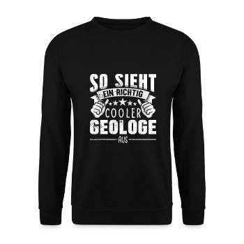 Geologe So sieht ein richtig cooler aus - Unisex Pullover - Schwarz - Vorne - Alina (178cm) & Michal (187cm)