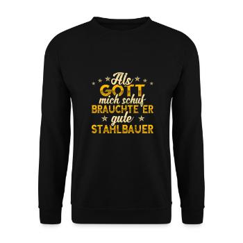 Stahlbauer Metallbauer - Unisex Pullover - Schwarz - Vorne - Alina (178cm) & Michal (187cm)