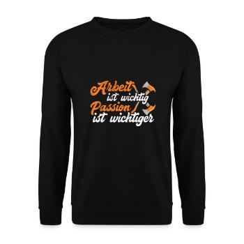 Feuerwehrfrau Feuerwehr Feuerwehrmann Mama - Unisex Pullover - Schwarz - Vorne - Alina (178cm) & Michal (187cm)
