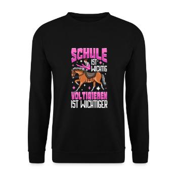 Voltigieren - Unisex Pullover - Schwarz - Vorne - Alina (178cm) & Michal (187cm)
