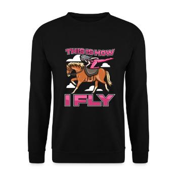 Voltigieren - Unisex Pullover - Schwarz - Vorne - Alina (178cm) & Michal (187cm)