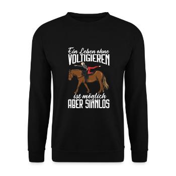 Voltigieren - Unisex Pullover - Schwarz - Vorne - Alina (178cm) & Michal (187cm)