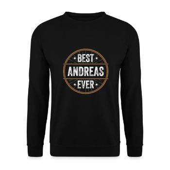 Best Andreas Ever Vorname Name Geschenk - Unisex Pullover - Schwarz - Vorne - Alina (178cm) & Michal (187cm)
