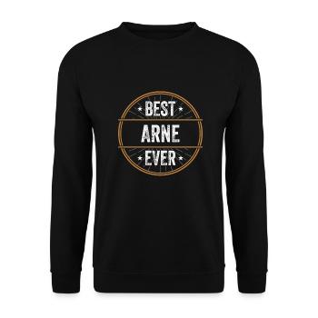 Best Arne Ever Vorname Name Geschenk - Unisex Pullover - Schwarz - Vorne - Alina (178cm) & Michal (187cm)