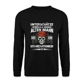 Kfz Mechatroniker - Unisex Pullover - Schwarz - Vorne - Alina (178cm) & Michal (187cm)