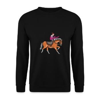 Voltigieren - Unisex Pullover - Schwarz - Vorne - Alina (178cm) & Michal (187cm)