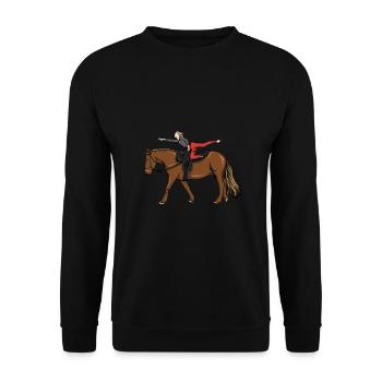 Voltigieren - Unisex Pullover - Schwarz - Vorne - Alina (178cm) & Michal (187cm)