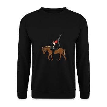 Voltigieren - Unisex Pullover - Schwarz - Vorne - Alina (178cm) & Michal (187cm)