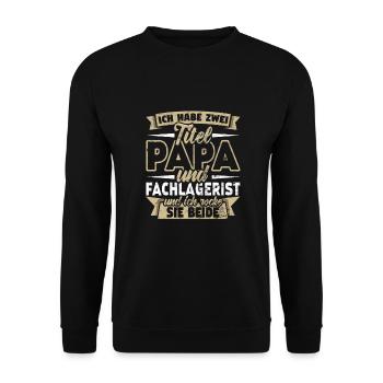 Fachlagerist - Unisex Pullover - Schwarz - Vorne - Alina (178cm) & Michal (187cm)