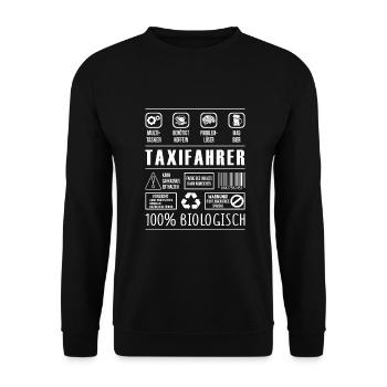 Taxifahrer Beruf Spruch lustig Taxi Auto - Unisex Pullover - Schwarz - Vorne - Alina (178cm) & Michal (187cm)