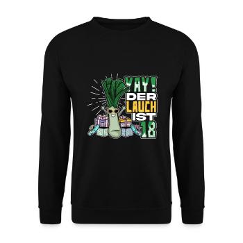 Lauch Kostüm Bodybuilding Satire Gym Jga - Unisex Pullover - Schwarz - Vorne - Alina (178cm) & Michal (187cm)