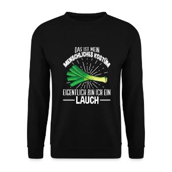 Lauch Kostüm Bodybuilding Satire Gym Jga - Unisex Pullover - Schwarz - Vorne - Alina (178cm) & Michal (187cm)