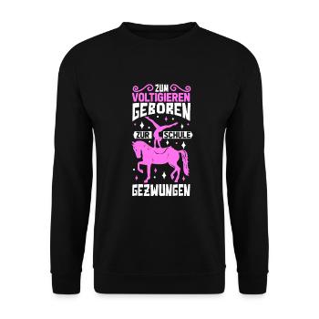 Voltigieren - Unisex Pullover - Schwarz - Vorne - Alina (178cm) & Michal (187cm)