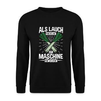 Lauch Kostüm Bodybuilding Satire Gym Jga - Unisex Pullover - Schwarz - Vorne - Alina (178cm) & Michal (187cm)