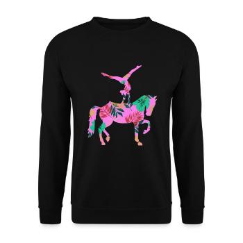 Voltigieren - Unisex Pullover - Schwarz - Vorne - Alina (178cm) & Michal (187cm)