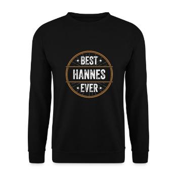 Best Hannes Ever Vorname Name Geschenk - Unisex Pullover - Schwarz - Vorne - Alina (178cm) & Michal (187cm)