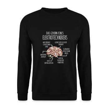 Elektrotechniker Anatomie Gehirn Elektriker - Unisex Pullover - Schwarz - Vorne - Alina (178cm) & Michal (187cm)