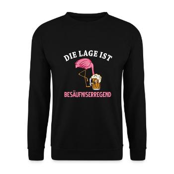 Flamingo Junggesellenabschied Frauen jga Saufen - Unisex Pullover - Schwarz - Vorne - Alina (178cm) & Michal (187cm)