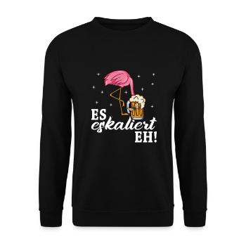 Flamingo Junggesellenabschied Frauen jga Saufen - Unisex Pullover - Schwarz - Vorne - Alina (178cm) & Michal (187cm)