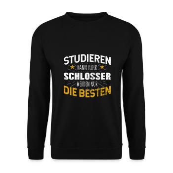 Schlosser - Unisex Pullover - Schwarz - Vorne - Alina (178cm) & Michal (187cm)