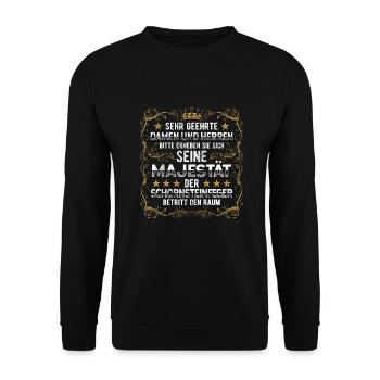Schornsteinfeger seine Majestät Kaminkehrer - Unisex Pullover - Schwarz - Vorne - Alina (178cm) & Michal (187cm)