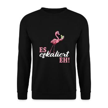 Flamingo Junggesellenabschied Frauen jga Saufen - Unisex Pullover - Schwarz - Vorne - Alina (178cm) & Michal (187cm)